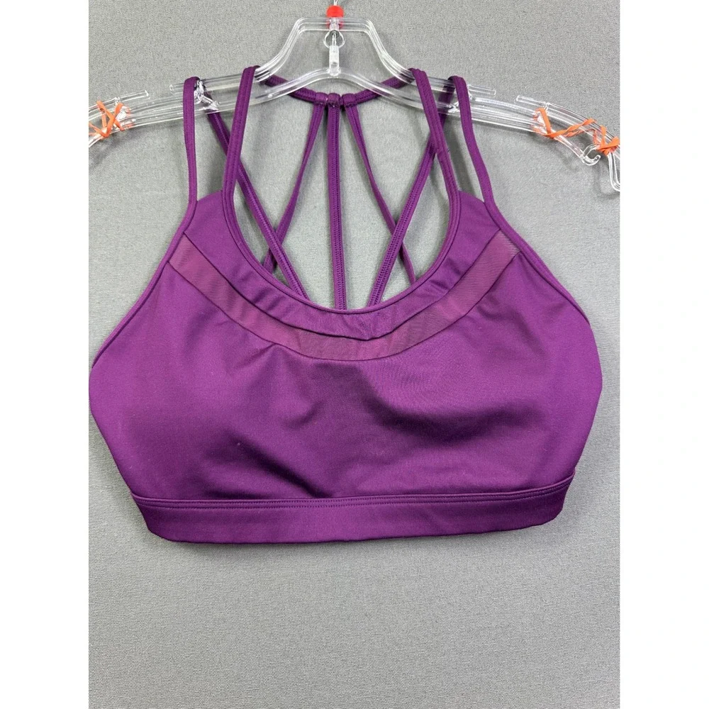 Victoria Sport Victorias Secret Purple Strappy Cage Back‎ Mesh Sports Bra Small